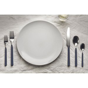 High Quality Blue Color Handle <b>Flatware</b> Set with Silver Mirrored Polished Metal Exclusive Premium Look for Hotel Kitchenware - Product Image 2