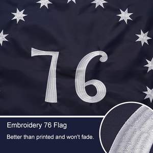 Drapeau Bennington 1776, 3x5 pieds, brodé, double face, Betsy Ross, 13 colonies, US 76, robuste, 350g, pour extérieur - Product Image 5