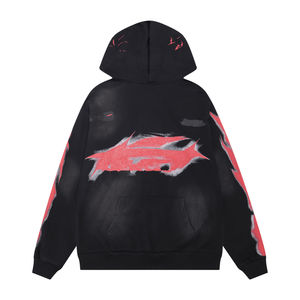 2025 High Cotton Hoodies Printing Designer Heavyweight Oversize Tops Logo 100% Cotton <b>Wreath</b> Sweatsuit Sweatshirt Pants Hooded - Product Image 2