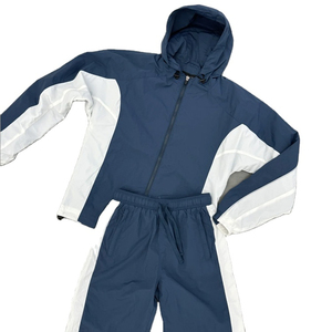 Conjunto personalizado de nailon, poliéster, bloque de color, chaqueta de dos piezas y traje para correr, chándal, cortavientos, pantalones cortos deportivos, conjuntos para hombres - Product Image 2