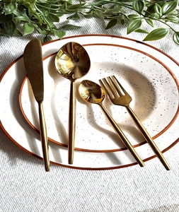Cutlery Stainless Steel Set Kitchen Luxury Party Restaurant Bulk Gold Silver Brass Custom Wedding <b>Flatware</b> Sets by f s i - Product Image 3