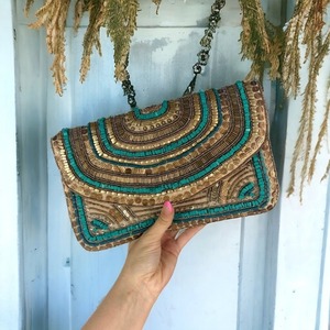 Fashion Handmade Flower Beaded Purse Floral Beaded <b>Clutch</b> <b>White</b> Beaded <b>Bag</b> Summer Crossbody <b>Bag</b> - Product Image 6