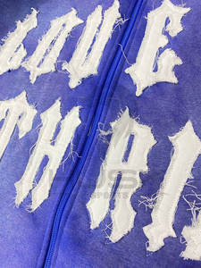 Algodón con cremallera Destroy Sunfade Sudadera con capucha y lavado ácido Sudadera con capucha Logotipo personalizado Oversize Vintage Stone Wash Sudadera con capucha para hombres - Product Image 6