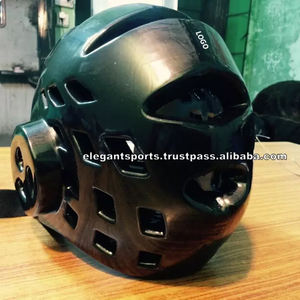 เทควันโดที่มีคุณภาพสูงสีดำสีแดงและสีฟ้าจุ่มโฟมป้องกันศีรษะเคลือบหนัง PU สำหรับผู้ชายป้องกันศีรษะด้วยกีฬาที่สง่างาม - Product Image 4