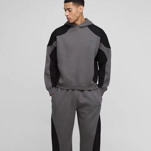 ชุดวอร์มผ้าหนาสำหรับผู้ชายชุดวอร์มผ้าคอตตอนแบบหลวมมีฮู้ดและชุดวิ่งไซส์ใหญ่พิเศษ - Product Image 1