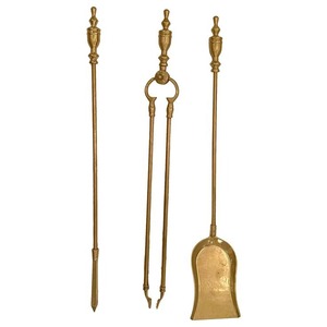 Ensemble d'outils de cheminée en laiton haut avec construction sûre de la chaleur et look intemporel parfait pour les foyers ouverts et la décoration de chambre classique - Product Image 2