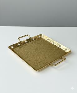 Bandeja Redonda de Aluminio Fundido para Exhibición de Vajilla Decorativa, Arte Metálico Tradicional y Utilidad Moderna - Product Image 4