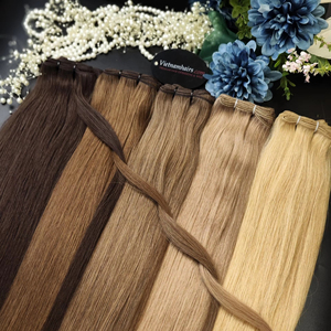 Extensions de cheveux humains vierges Remy 100% fabriquées au Vietnam, double trame machine, styles 2025 très demandés : Lisses, Jerry Curl, Body Wave - Product Image 1