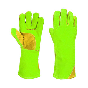 Cuir de vachette fendu pouce paume gants de soudage Protection des mains ignifuge résistant à l'abrasion gants de barbecue - Product Image 6