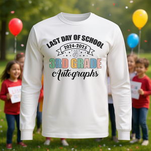 Camiseta de Manga Larga con Autógrafo del Último Día de Clases 2025, Producto Promocional para la Fiesta de Graduación de 3er Grado - Product Image 3