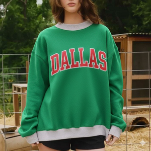 Custom Patch Embroidery Front Unisex Oversized Women Cotton Fleece French Terry <b>Turtleneck</b> Varsity Pullover Winter Long - Product Image 1