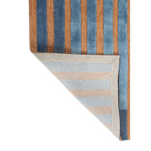 Alfombra Caliedo de Lana y Viscosa Hecha a Mano con Diseño de Rayas Rojas y Naranjas para Sala de Estar, Pasillo, Rectangular, 4m de Ancho, Modelo Tnq-3320 - Product Image 5