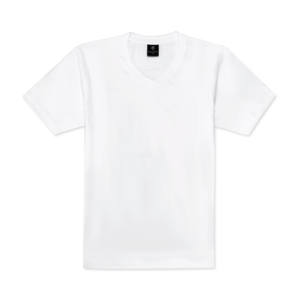 Camisetas Cuello en V Pantalones cortos Manga Algodón en blanco 100% Transpirable Durabilidad Personalizado Alta calidad 160 GMS - Product Image 1