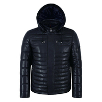 À la mode hiver surdimensionné en cuir doudoune hommes col montant chaud mode Hip Hop vêtements d'extérieur décontractés