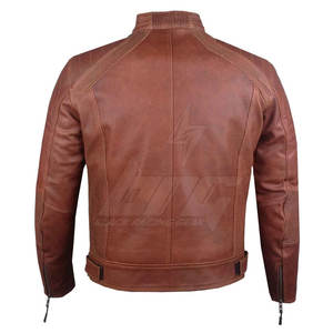 Chaqueta de Motociclista de Cuero Ajustada de Marca Privada con Cremallera Completa, Resistente al Viento, Ignífuga e Impermeable para Invierno, de Alta Calidad, Nueva Llegada - Product Image 3
