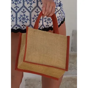 Sac fourre-tout en jute naturel amidonné, promotionnel et durable - Product Image 4