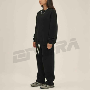 เสื้อสเวตเชิ้ตฮิปฮอปผ้าฟลีซสำหรับผู้หญิงคอกลมแขนยาวมีฮู้ดเสื้อสไตล์เรโทรลำลองสีพื้น Y2K ออกแบบได้ตามต้องการ - Product Image 3