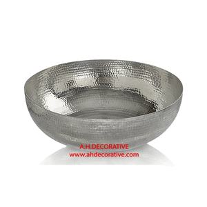 Simple Ultimate High Quality <b>Metal</b> Silver Finishing With Hammered Chilled Bottle Ice Bowl for Sale - Product Image 1