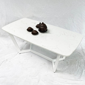Table de salon rectangulaire moderne avec plateau en pierre et structure en fer (TT68174) - Product Image 5