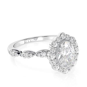 Anillo de compromiso ovalado de 2.00CT, anillo de Halo, anillo de corte ovalado-Anillo de promesa-anillo de bodas para mujer - Product Image 3
