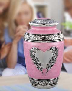 Pink Angle Wing Cremation Urns <b>for</b> Human <b>Ashes</b> Cremation Urns <b>for</b> Adults Keepsakes <b>for</b> Humans & Burial Urns <b>for</b> <b>Ashes</b> - Product Image 2