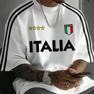 Camisas estampadas de tendencia para hombre, camiseta estampada Vintage lavada con ácido/lavada hecha con algodón suave 100% hecho en Pakistán - Product Image 1