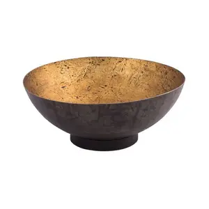 Rounded Metal Fruit Bowl Black Color Coated Rice Noodles Soup Bowl Latest Style Decorative Bowl For Home Crock kitchenware