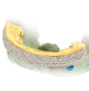 Puntas de moissanita DE CARA abierta de 6 piezas personalizables, ganchos Grillz de plata de 10K y oro de 14K, impresión incluida Grillz DE CARA abierta fina - Product Image 2
