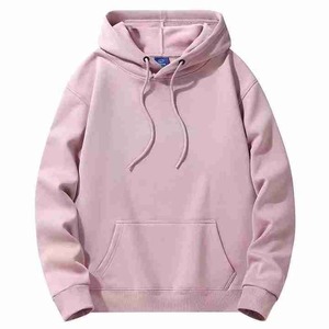 Sweat à capuche en polaire thermique 100% coton pour hommes, épaules tombantes, coupe boxy surdimensionnée, capuche courte, design d'hiver à motif solide - Product Image 3