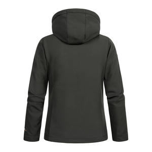 <b>Winter</b> Special Zipper Stand Collar Hooded Softshell Jacket For Women Essential Modern Fit Windproof Soft Warm Fabric Jacket - Product Image 2