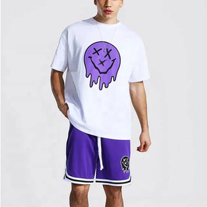 2025 été joggeurs costumes hommes 2 pièces sport salle de sport grande taille hommes Shorts Logo personnalisé survêtement ensemble pour hommes - Product Image 2