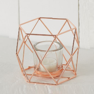 Bougeoirs dorés rose pour la décoration de la maison Bougeoir de table pour le salon en métal pour la décoration d'événements et de mariages - Product Image 1