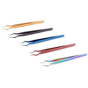 Pince à épiler de précision en acier inoxydable de haute qualité pour isolation des cils, pointes pointues, antistatique, non corrosive - Product Image 3