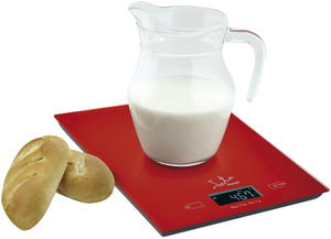 Bilancia da cucina Temperit con touchscreen rosso e vetro di sicurezza, fino a 5 kg. (Jata 729R) - Product Image 1