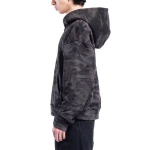 Custom New Fashion Heavyweight GSM Drop Shoulder Full Printed Boxy Fit Vintage Washed Men's <b>Zip</b> <b>up</b> <b>Hoodies</b> - Product Image 2