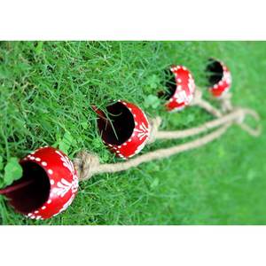 Hand Painted Indian 4 Metal <b>Bell</b> Hanging <b>Chime</b> Decorative Patio Garden Ornament with Rope Outdoor Hanging Decoration - Product Image 4