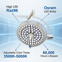 Lampe chirurgicale LED ultra-mince CHLED700 sans ombre, 80 perles, 160000 Lux, coque en alliage d'aluminium pour bloc opératoire hospitalier