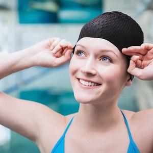 Gorros de natación impermeables personalizados <span class=keywords><strong>para</strong></span> mujer, protección <span class=keywords><strong>para</strong></span> los oídos, pelo <span class=keywords><strong>largo</strong></span> de silicona, con logotipo - Product Image 2