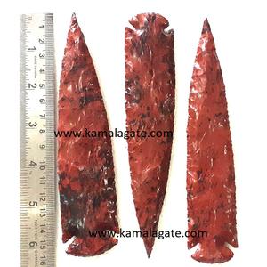 Obsidienne en acajou de 6 pouces tricotée à la main Agate indienne Artisanat en pierre semi-précieuse dans la mascotte de style pierre précieuse à pointe de flèche - Product Image 3