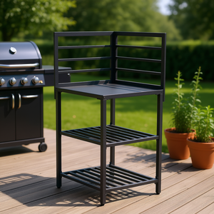Amicasa Anthracite KONNECT Mobile KIT GL8454 Base d'angle de cuisine extérieure avec étagères (60cm) - Product Image 3