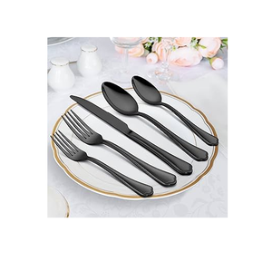 Cuchara de postre de acero con espejo personalizada negro mate 4 piezas artesanías mejor diseñador vajilla cuchara gran oferta - Product Image 3