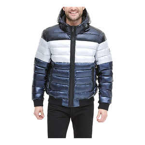 Men's High Quality Winter Puffer Down <b>Jacket</b> New Trendy Fashion with Stand Collar Front Logo Made in Pakistan - Product Image 3