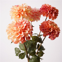 Dahlias artificiels en soie en gros, style classique, double pétale, fleurs réalistes faites à la main, centre de table, décoration de mariage et de maison
