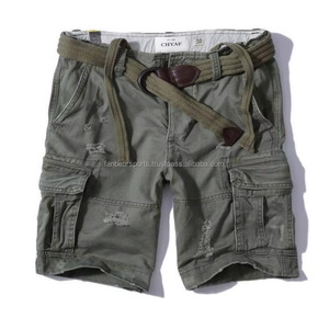 Shorts cargo en coton pour hommes, impression personnalisée de haute qualité, vente en gros, 6 poches, cordon de serrage, respirant, fabrication OEM - Product Image 1