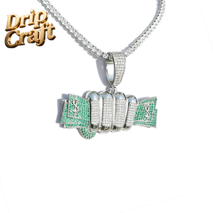 จี้รูปมือถือดอลลาร์ ชุบทอง สไตล์ฮิปฮอป หรูหรา ประดับเพชรโมอิสซาไนต์เงินแท้ ฝังด้วยมือ ของขวัญสำหรับผู้ชาย ผู้หญิง งานปาร์ตี้ - Product Image 2