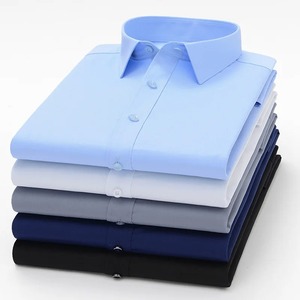 Nueva Camisa para Hombre de Fibra de Bambú, Manga Larga, Antiarrugas, Sin Planchado, Ajustada, Informal, de Negocios, para Oficina, Camisas Blancas y Azules, 5XL 6XL - Product Image 6