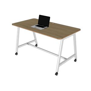 Bureau mobile au design minimaliste FOS 140x70cm en bois mélaminé avec pieds en fer, mobilier de bureau - Système FOS003 - Product Image 1