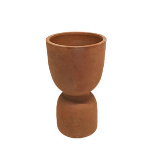 Vase à fleurs rond en argile Vases décoratifs de couleur blanche et naturelle pour la décoration de la maison et du jardin personnalisée - Product Image 5