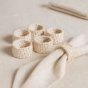 Anneau de serviette en rotin le plus vendu pour la décoration de table à manger, style naturel tissé à la main, accessoires de fête de mariage, accessoires de cuisine - Product Image 2