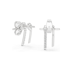 Boucles d'oreilles élégantes en diamant de laboratoire 18 carats de 0,128 ct, clarté VVS-VS EF, disponibles en or rose, or jaune, or blanc et argent 925 - Product Image 5